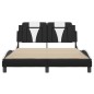 vidaXL Estructura cama cabecero cuero sintético negro blanco 120x200cm vidaXL Estructura cama cabecero cuero sintético negro blanco 120x200cm