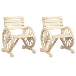 vidaXL Sillas de jardín 2 uds madera maciza de abeto 58x58x78,5 cm
