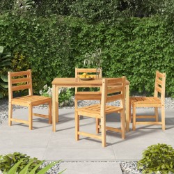 vidaXL Juego de comedor para jardín 5 piezas madera maciza de teca