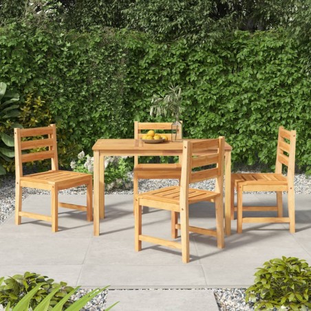 vidaXL Juego de comedor para jardín 5 piezas madera maciza de teca