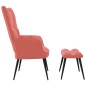 vidaXL Silla de relajación con reposapiés terciopelo rosa vidaXL Silla de relajación con reposapiés terciopelo rosa
