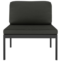 vidaXL Sofá modular central con cojines aluminio antracita 