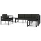 vidaXL Sofá modular central con cojines aluminio antracita vidaXL Sofá modular central con cojines aluminio antracita