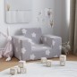 vidaXL Sofá para niños felpa suave gris claro con estrellas vidaXL Sofá para niños felpa suave gris claro con estrellas