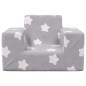 vidaXL Sofá para niños felpa suave gris claro con estrellas vidaXL Sofá para niños felpa suave gris claro con estrellas