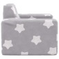 vidaXL Sofá para niños felpa suave gris claro con estrellas vidaXL Sofá para niños felpa suave gris claro con estrellas
