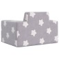vidaXL Sofá para niños felpa suave gris claro con estrellas vidaXL Sofá para niños felpa suave gris claro con estrellas