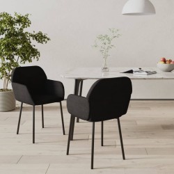 vidaXL Sillas de comedor 2 unidades terciopelo negro