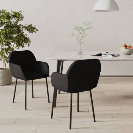 vidaXL Sillas de comedor 2 unidades terciopelo negro