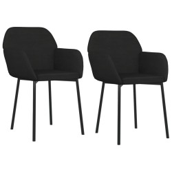 vidaXL Sillas de comedor 2 unidades terciopelo negro
