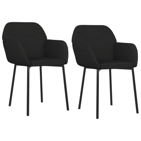 vidaXL Sillas de comedor 2 unidades terciopelo negro