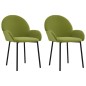 vidaXL Sillas de comedor 2 unidades terciopelo verde claro vidaXL Sillas de comedor 2 unidades terciopelo verde claro