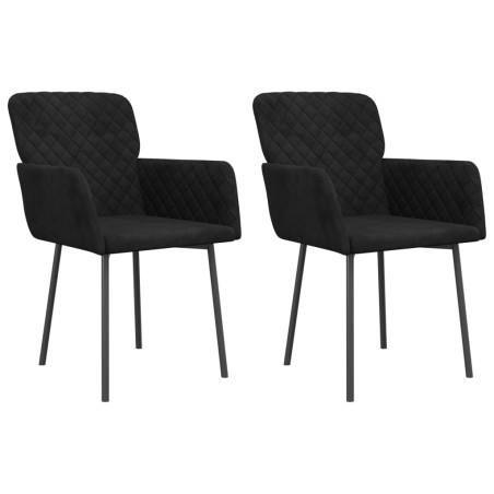 vidaXL Sillas de comedor 2 unidades terciopelo negro