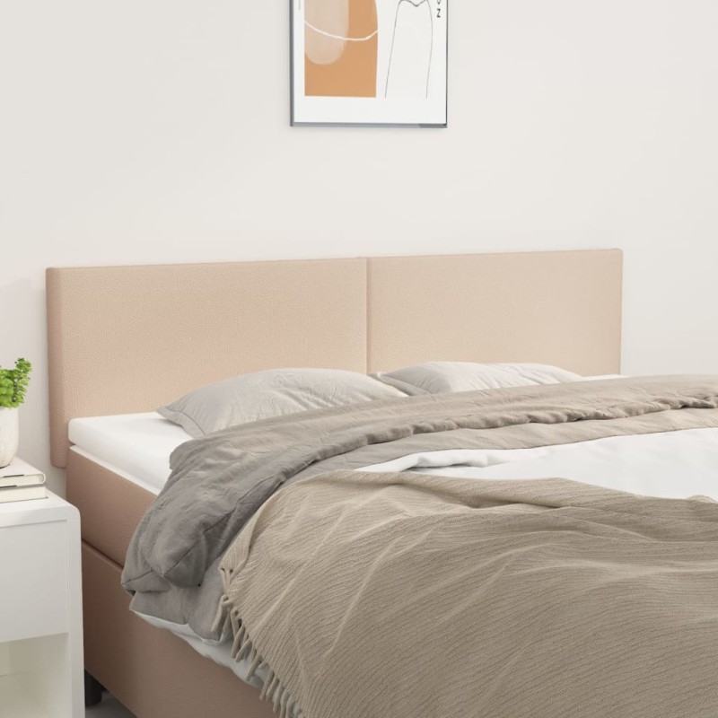 vidaXL Cabeceros 2 unidades cuero sintético capuchino 72x5x78/88 cm vidaXL Cabeceros 2 unidades cuero sintético capuchino 72x5x78/88 cm