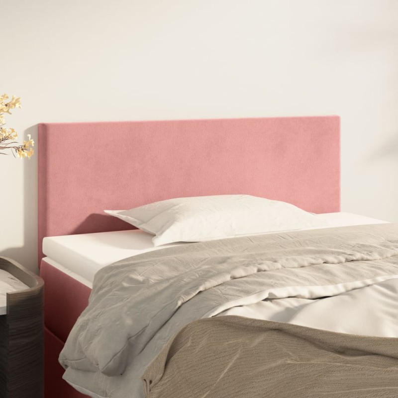 vidaXL Cabecero de terciopelo rosa 100x5x78/88 cm vidaXL Cabecero de terciopelo rosa 100x5x78/88 cm