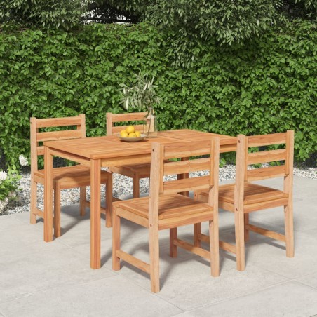 vidaXL Juego de comedor para jardín 5 piezas madera maciza de teca