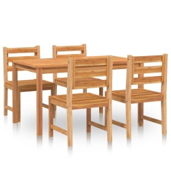 vidaXL Juego de comedor para jardín 5 piezas madera maciza de teca