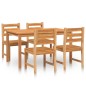 vidaXL Juego de comedor para jardín 5 piezas madera maciza de teca vidaXL Juego de comedor para jardín 5 piezas madera maciza de teca