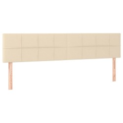 vidaXL Cabeceros 2 unidades de tela color crema 80x5x78/88 cm