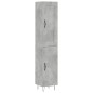 vidaXL Aparador de madera contrachapada gris hormigón 34,5x34x180 cm vidaXL Aparador de madera contrachapada gris hormigón 34,5x34x180 cm