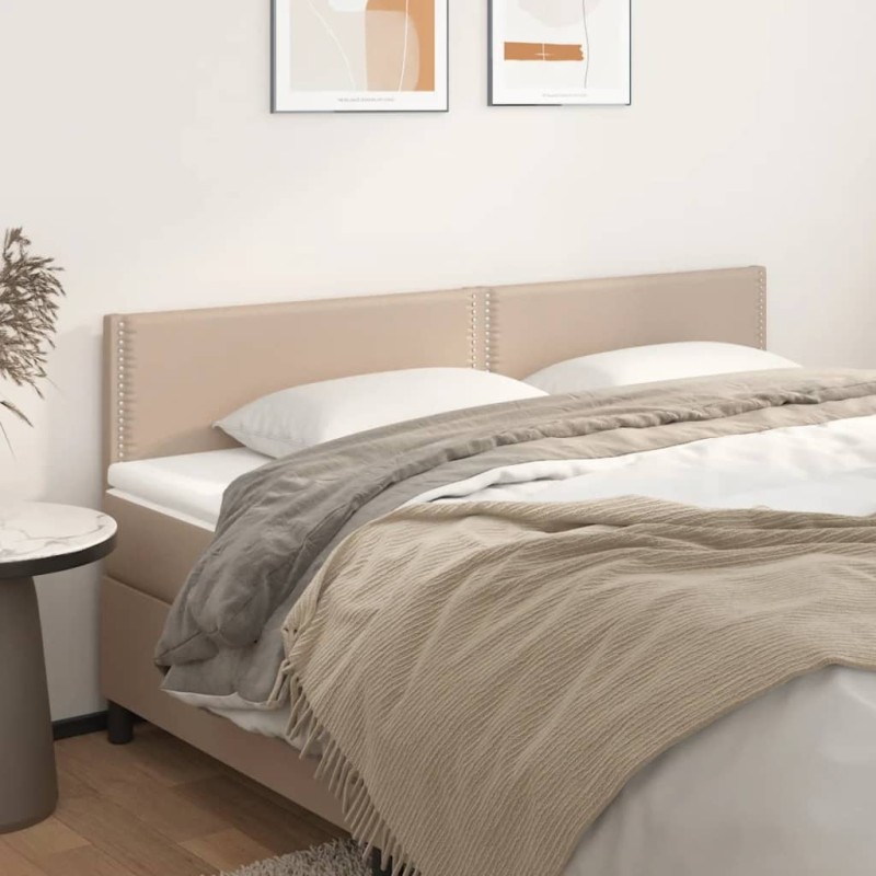 vidaXL Cabeceros 2 unidades cuero sintético capuchino 90x5x78/88 cm vidaXL Cabeceros 2 unidades cuero sintético capuchino 90x5x78/88 cm