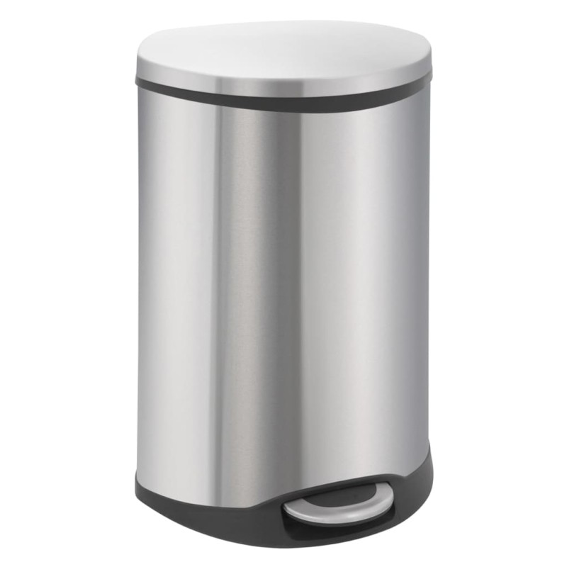 EKO Cubo de basura de pedal Shell 50 L plateado mate EKO Cubo de basura de pedal Shell 50 L plateado mate