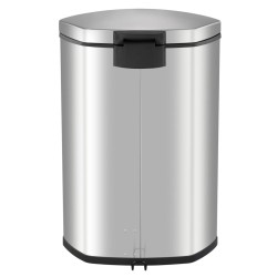 EKO Cubo de basura de pedal Shell 50 L plateado mate
