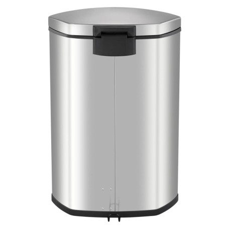 EKO Cubo de basura de pedal Shell 50 L plateado mate