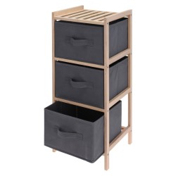 H&S Collection Mueble de almacenaje con 3 cajones gris oscuro