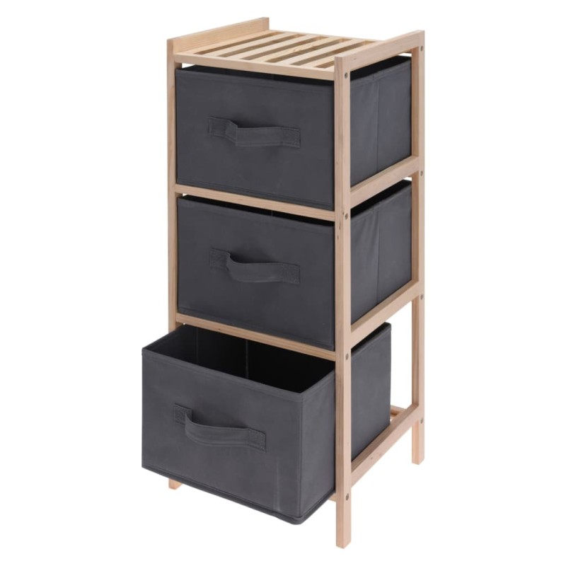 H&S Collection Mueble de almacenaje con 3 cajones gris oscuro