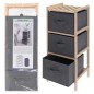 H&S Collection Mueble de almacenaje con 3 cajones gris oscuro