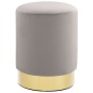 vidaXL Taburete de terciopelo gris claro y dorado