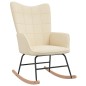 vidaXL Silla mecedora con reposapiés tela color crema vidaXL Silla mecedora con reposapiés tela color crema