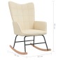 vidaXL Silla mecedora con reposapiés tela color crema vidaXL Silla mecedora con reposapiés tela color crema