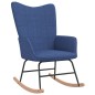 vidaXL Silla mecedora con reposapiés tela azul vidaXL Silla mecedora con reposapiés tela azul