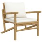 vidaXL Set de muebles de jardín 5 piezas bambú y cojines blanco crema vidaXL Set de muebles de jardín 5 piezas bambú y cojines blanco crema