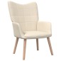 vidaXL Sillón de relax con reposapiés de tela color crema vidaXL Sillón de relax con reposapiés de tela color crema