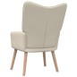 vidaXL Sillón de relax con reposapiés de tela color crema vidaXL Sillón de relax con reposapiés de tela color crema