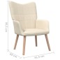 vidaXL Sillón de relax con reposapiés de tela color crema vidaXL Sillón de relax con reposapiés de tela color crema