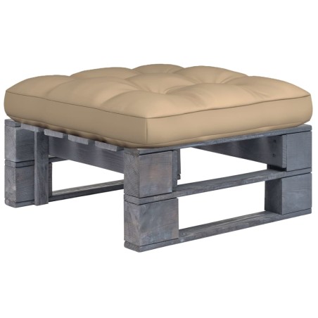 vidaXL Otomana de jardín de palets madera de pino impregnada gris