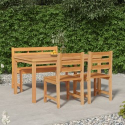 vidaXL Juego de comedor para jardín 4 piezas madera maciza de teca