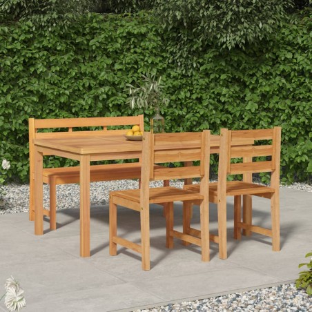 vidaXL Juego de comedor para jardín 4 piezas madera maciza de teca