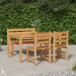 vidaXL Juego de comedor para jardín 4 piezas madera maciza de teca vidaXL Juego de comedor para jardín 4 piezas madera maciza de teca