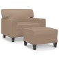 vidaXL Sillón con taburete cuero sintético color capuchino 60 cm vidaXL Sillón con taburete cuero sintético color capuchino 60 cm