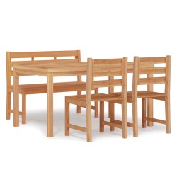 vidaXL Juego de comedor para jardín 4 piezas madera maciza de teca