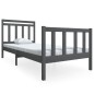 vidaXL Estructura de cama de madera maciza gris 90x200 cm vidaXL Estructura de cama de madera maciza gris 90x200 cm