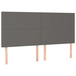 vidaXL Cabeceros 4 unidades de cuero sintético gris 90x5x78/88cm