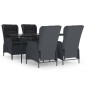 vidaXL Set de comedor para jardín 5 piezas ratán sintético gris oscuro vidaXL Set de comedor para jardín 5 piezas ratán sintético gris oscuro