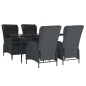 vidaXL Set de comedor para jardín 5 piezas ratán sintético gris oscuro vidaXL Set de comedor para jardín 5 piezas ratán sintético gris oscuro
