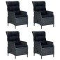 vidaXL Set de comedor para jardín 5 piezas ratán sintético gris oscuro vidaXL Set de comedor para jardín 5 piezas ratán sintético gris oscuro